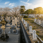 日本の墓の隣にイスラムの墓